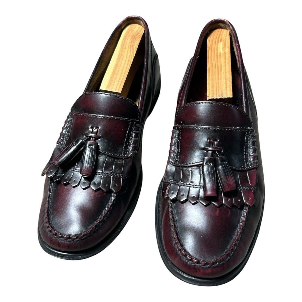Gh Bass Weejuns Barnett Men’s 10.5 M Burgundy Kiltie Tassel Leather Loafers
